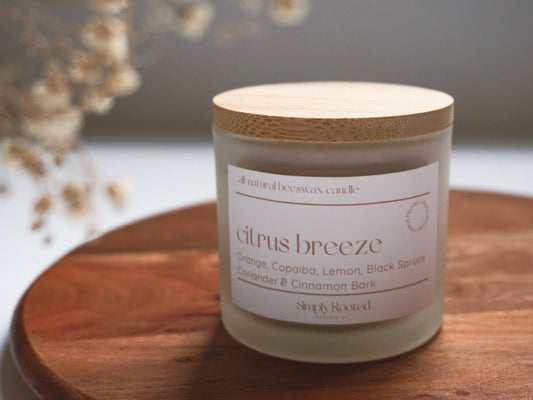 Citrus Breeze Natural Beeswax Candle